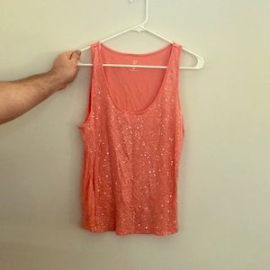 New York and Co coral sequin tank